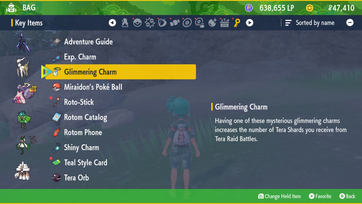 Pokemon SV DLC Glimmering Charm